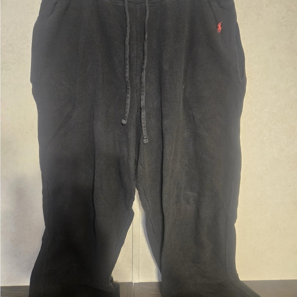 Polo by Ralph Lauren Black Sweat‎ Pants with Red Emblem